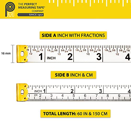 Perfect All-Purpose Measuring Tape for Woodworking and Craft Projects TR-16-frac (60 inch White)
| Perfect TR-16-frac A