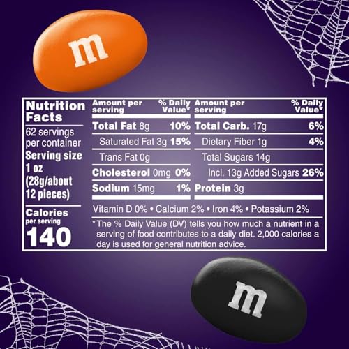 M&M's Peanut Milk Chocolate Halloween Candy for Kids and Grown-Ups to Share at Parties and Trick-or-Treat Events, 62 oz.